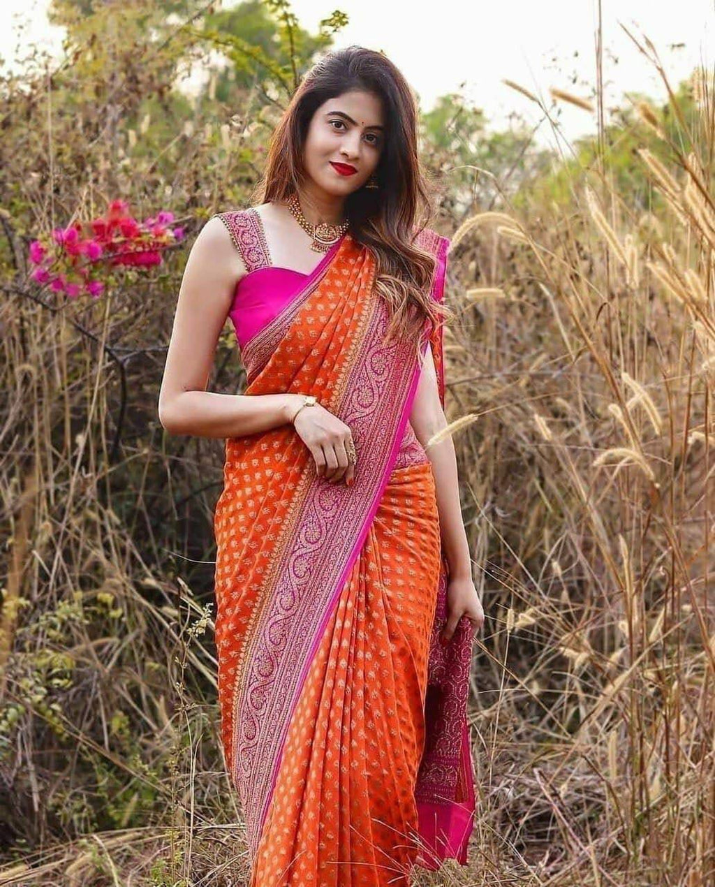 Art Silk Jacquard Border Saree