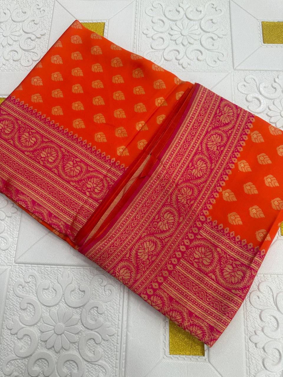 Art Silk Jacquard Border Saree